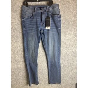 The Perfect Jean Nyc Mens 33x32 Blue Jeans Dark Slim Fit Skinny Admiral Stretch